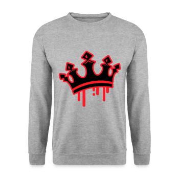 Crown King Symbol - Unisex Sweatshirt - salt & pepper - Front - Alina (178cm) & Michal (187cm)