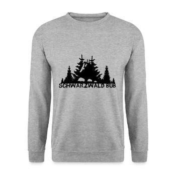 bub ,schwarzwald ,Jäger,wald,schwarzwald bub - Unisex Pullover - Weißgrau meliert - Vorne - Alina (178cm) & Michal (187cm)