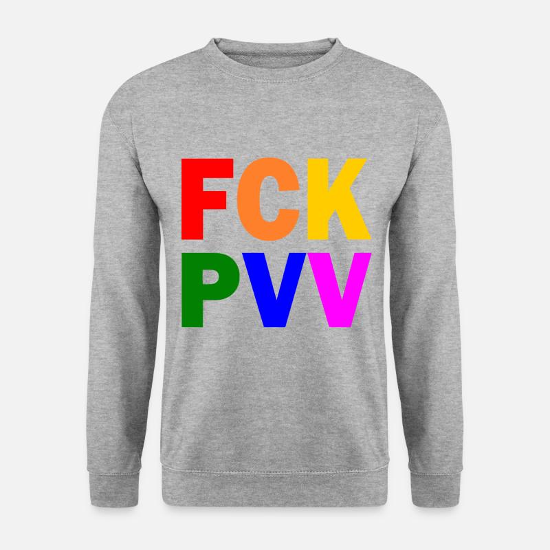 Fck pvv - Unisex Pullover - Weißgrau meliert
