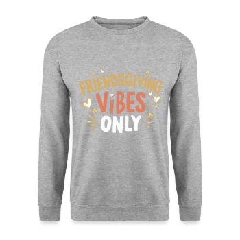 Freundschafts-erntedankfest, Dankbare Freunde - Unisex Pullover - Weißgrau meliert - Vorne - Alina (178cm) & Michal (187cm)