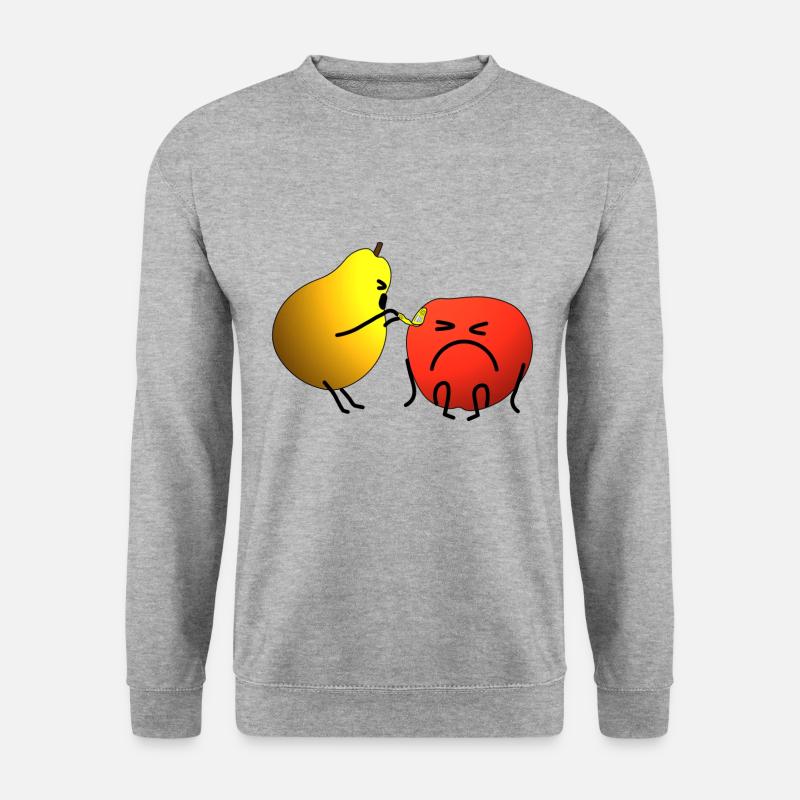 Apfel und Birne - Unisex Pullover - Weißgrau meliert