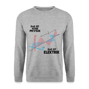 Elektrik Elektriker Handwerk Handwerker Physik - Unisex Pullover - Weißgrau meliert - Vorne - Alina (178cm) & Michal (187cm)