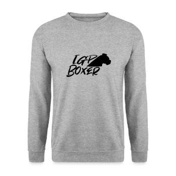 IGP Boxer Black - Unisex Pullover - Weißgrau meliert - Vorne - Alina (178cm) & Michal (187cm)