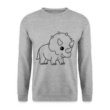 Dinosaur triceratops comic - Unisex Sweatshirt - salt & pepper - Front - Alina (178cm) & Michal (187cm)
