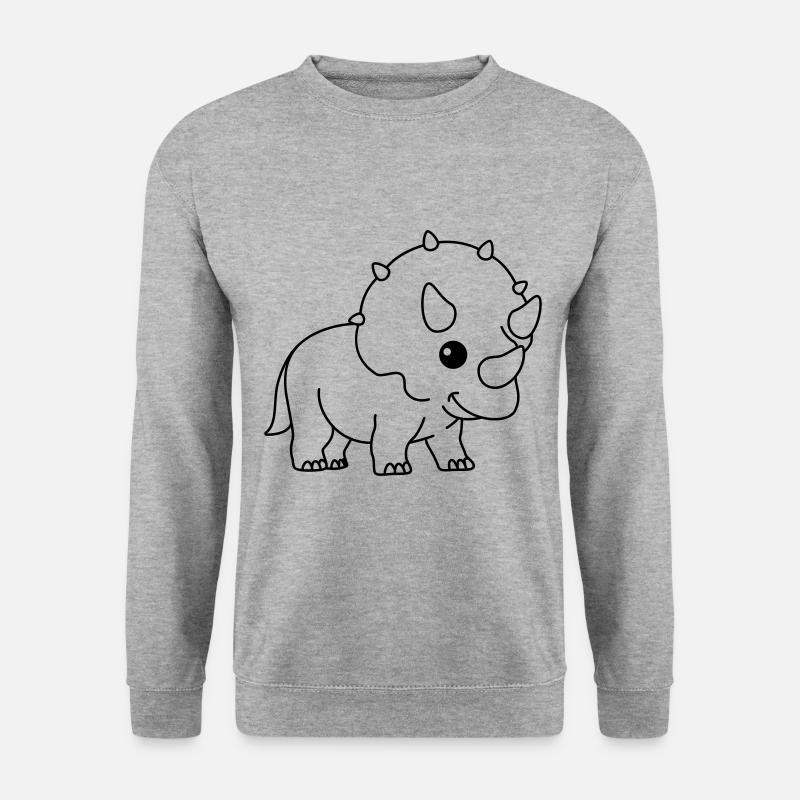 Dinosaurier triceratops Comic - Unisex Pullover - Weißgrau meliert