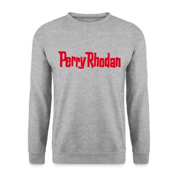 Perry Rhodan Logo rot - Unisex Pullover - Weißgrau meliert - Vorne - Alina (178cm) & Michal (187cm)