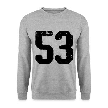 Maillot à 53 numéros - Sweat-shirt Unisexe - gris chiné - Devant - Alina (178cm) & Michal (187cm)