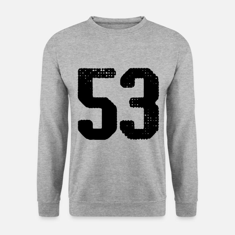 53 Zahl Trikot - Unisex Pullover - Weißgrau meliert