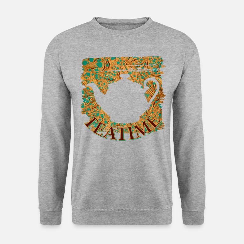 teatime e 95 - Unisex Pullover - Weißgrau meliert