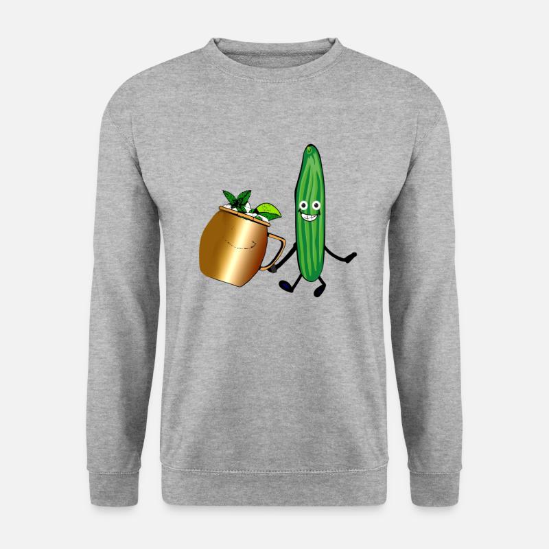 moskow mule,cocktail,gurke,party,comic - Unisex Pullover - Weißgrau meliert