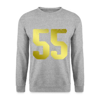 maillot 55 numéros - Sweat-shirt Unisexe - gris chiné - Devant - Alina (178cm) & Michal (187cm)