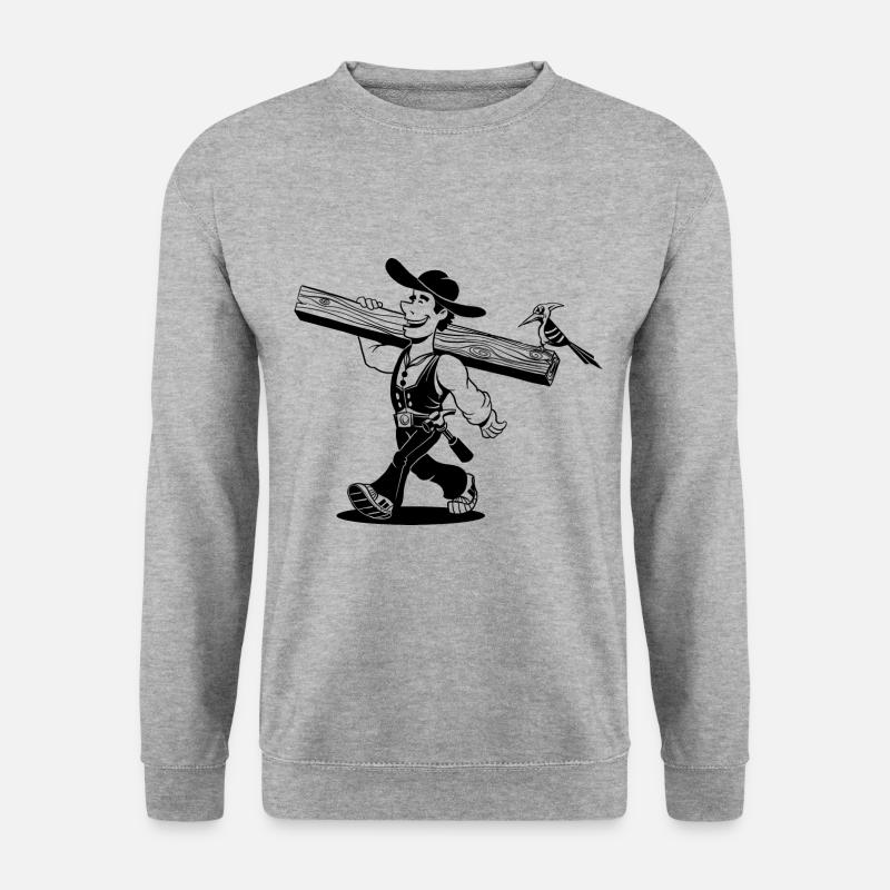 Zimmermann Cartoon - Unisex Pullover - Weißgrau meliert