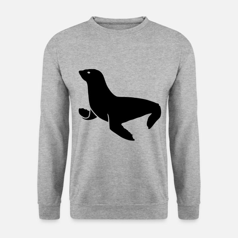 seehund tier - Unisex Pullover - Weißgrau meliert