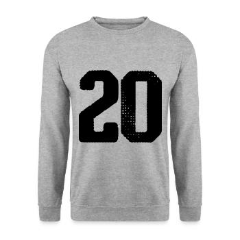 Maillot à 20 chiffres - Sweat-shirt Unisexe - gris chiné - Devant - Alina (178cm) & Michal (187cm)