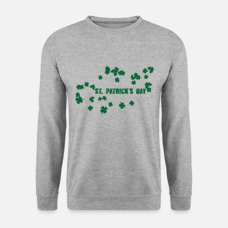 st.patricks day, irland, ireland, klee - Unisex Pullover - Weißgrau meliert
