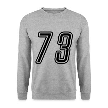73 Number number - Unisex Sweatshirt - salt & pepper - Front - Alina (178cm) & Michal (187cm)