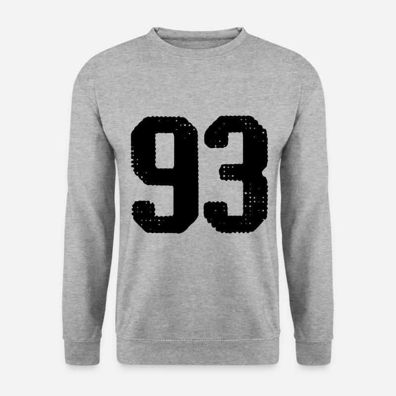 93 Zahl Trikot - Unisex Pullover - Weißgrau meliert