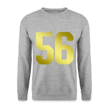 56 Maillot numéro - Sweat-shirt Unisexe - gris chiné - Devant - Alina (178cm) & Michal (187cm)