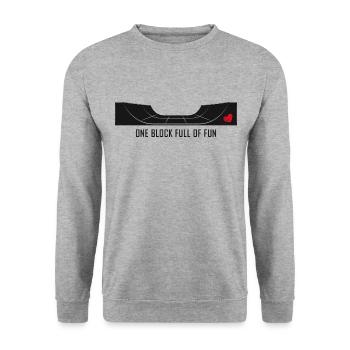 skate sk8 skateboarder skate-love halfpipe - Unisex Pullover - Weißgrau meliert - Vorne - Alina (178cm) & Michal (187cm)