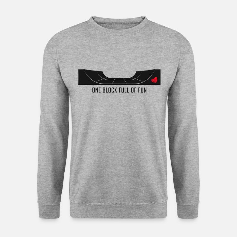 skate sk8 skateboarder skate-love halfpipe - Unisex Pullover - Weißgrau meliert