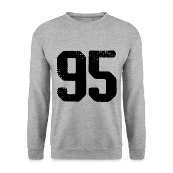 95 number jersey - Unisex Sweatshirt - salt & pepper - Front - Alina (178cm) & Michal (187cm)