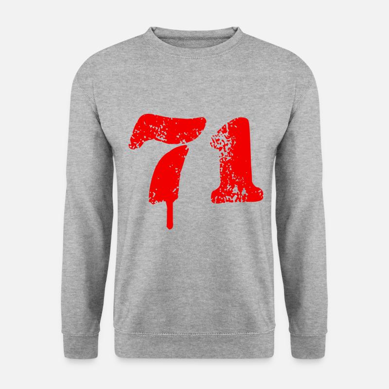 71 Zahl Symbol - Unisex Pullover - Weißgrau meliert