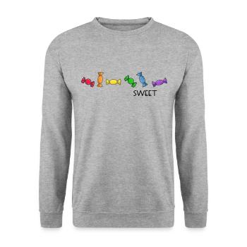LGBT pride regenbogen sweet human - Unisex Pullover - Weißgrau meliert - Vorne - Alina (178cm) & Michal (187cm)