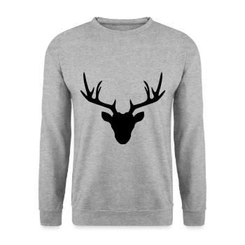 Deer Deer icon - Unisex Sweatshirt - salt & pepper - Front - Alina (178cm) & Michal (187cm)