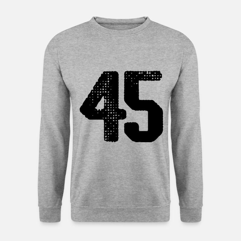 45 Zahl Trikot - Unisex Pullover - Weißgrau meliert