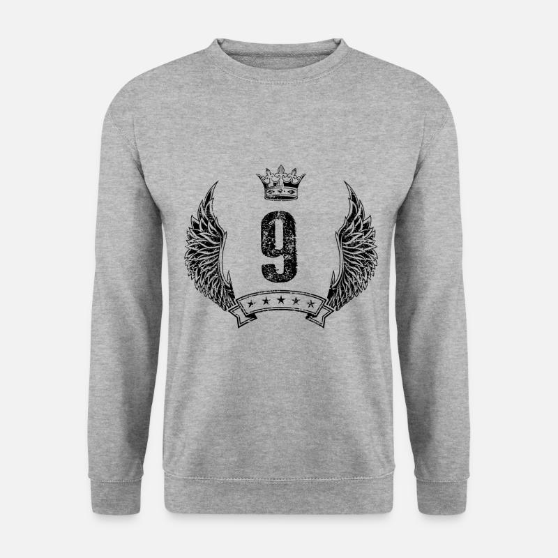 9 Couronne de numéros - Sweat-shirt Unisexe - gris chiné