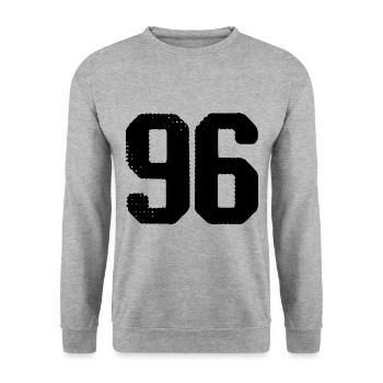 96 number jersey - Unisex Sweatshirt - salt & pepper - Front - Alina (178cm) & Michal (187cm)