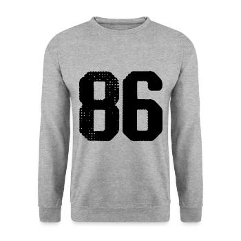 86 Zahl Trikot - Unisex Pullover - Weißgrau meliert - Vorne - Alina (178cm) & Michal (187cm)