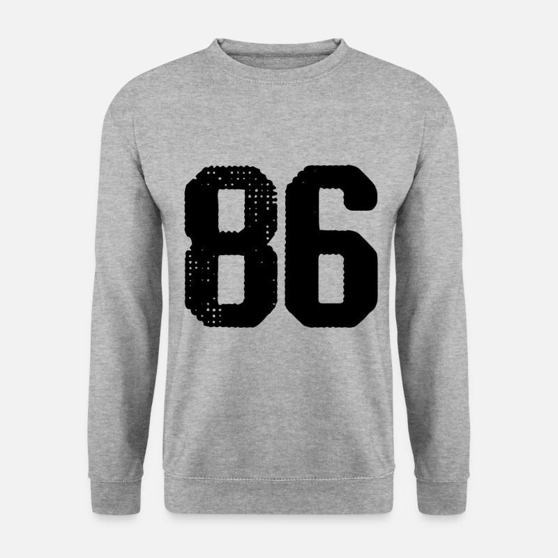 86 Zahl Trikot - Unisex Pullover - Weißgrau meliert