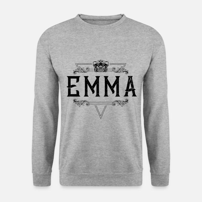 Emma Name - Unisex Pullover - Weißgrau meliert