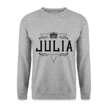 Julia Name - Unisex Sweatshirt - salt & pepper - Front - Alina (178cm) & Michal (187cm)