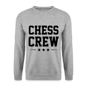 Chess Crew - Unisex Pullover - Weißgrau meliert - Vorne - Alina (178cm) & Michal (187cm)