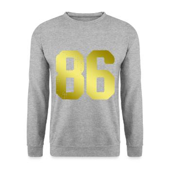 maillot numéro 86 - Sweat-shirt Unisexe - gris chiné - Devant - Alina (178cm) & Michal (187cm)