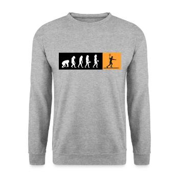 Tennis Matchball Tennis-evolution Tennisspieler - Unisex Pullover - Weißgrau meliert - Vorne - Alina (178cm) & Michal (187cm)