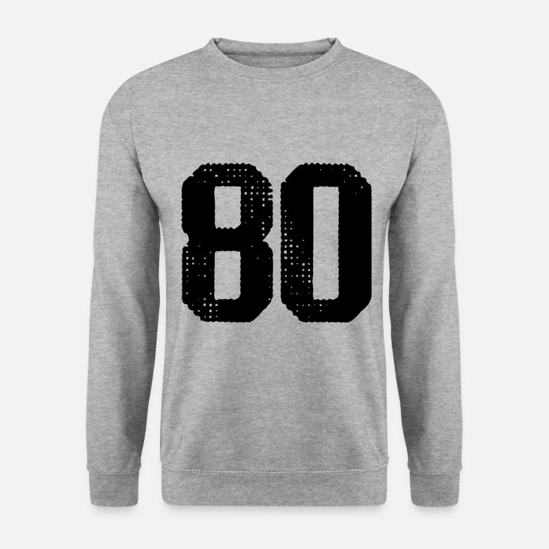 80 Zahl Trikot - Unisex Pullover - Weißgrau meliert