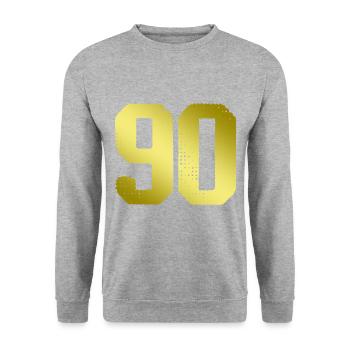 90 number jersey - Unisex Sweatshirt - salt & pepper - Front - Alina (178cm) & Michal (187cm)