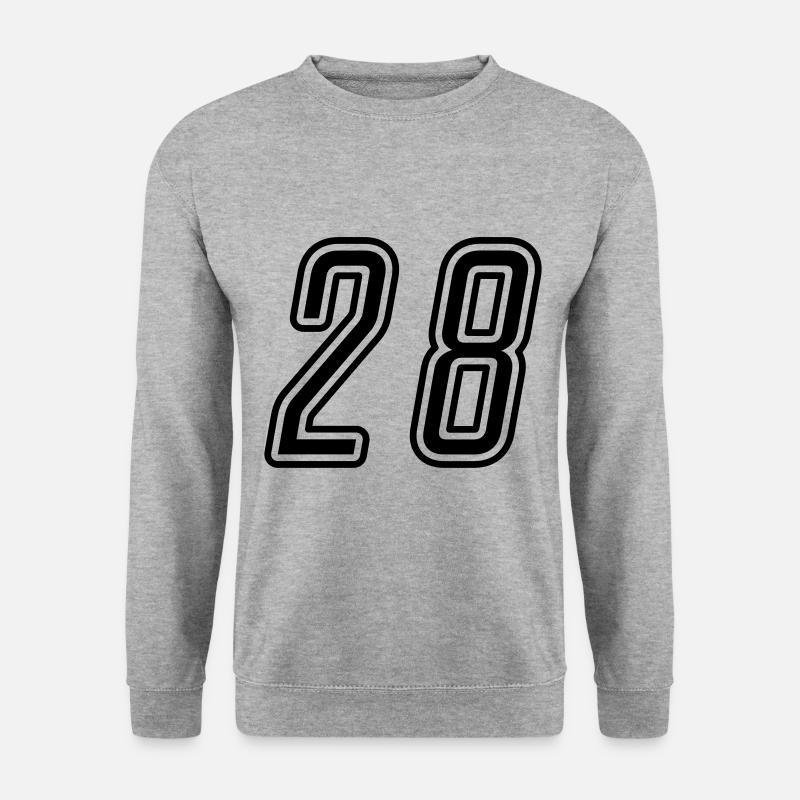 28 Numéro de numéro - Sweat-shirt Unisexe - gris chiné