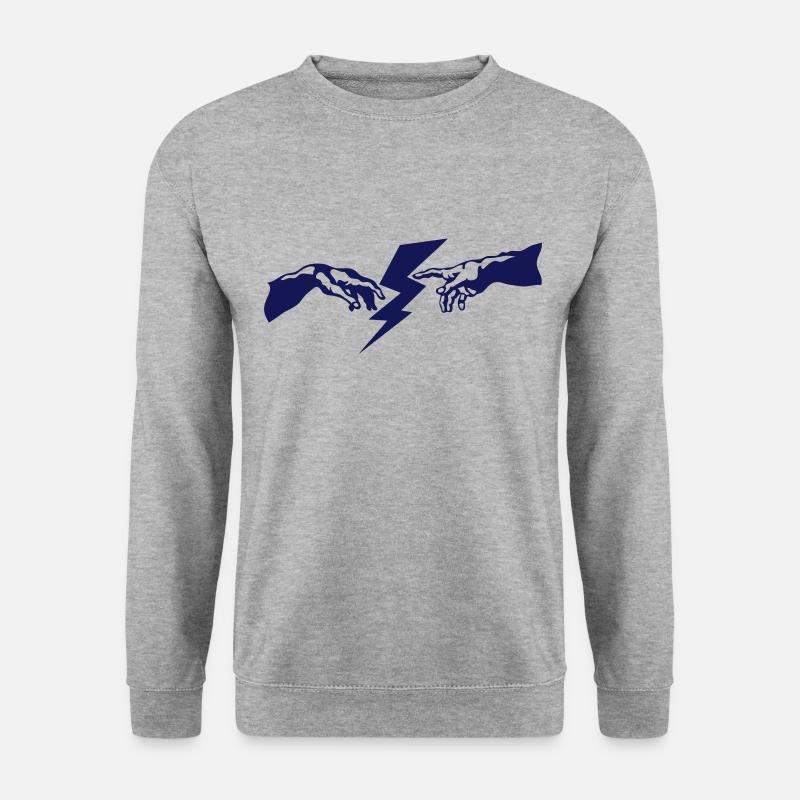 Handgott Blitz Blitz - Unisex Pullover - Weißgrau meliert