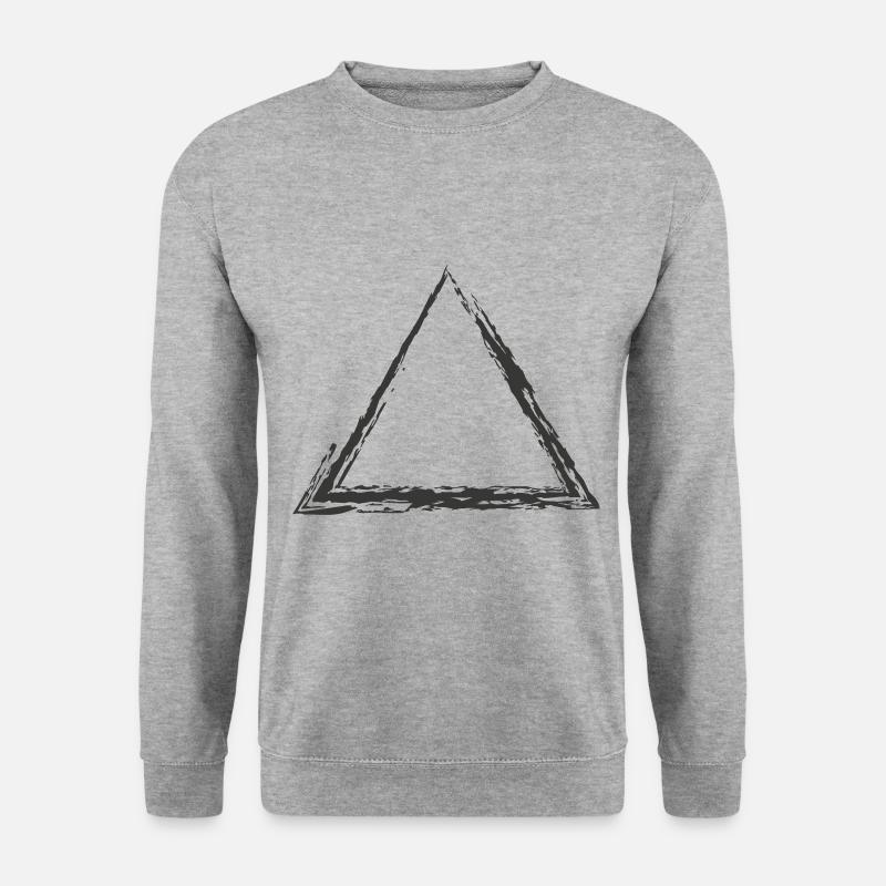 Dreieck - Unisex Pullover - Weißgrau meliert