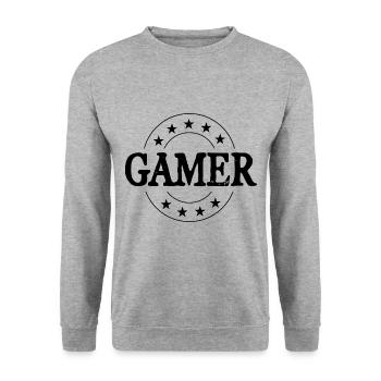 Gamer Beruf - Unisex Pullover - Weißgrau meliert - Vorne - Alina (178cm) & Michal (187cm)