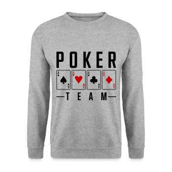 poker team - Unisex Sweatshirt - salt & pepper - Front - Alina (178cm) & Michal (187cm)