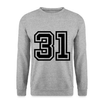 Symbole numérique 31 - Sweat-shirt Unisexe - gris chiné - Devant - Alina (178cm) & Michal (187cm)