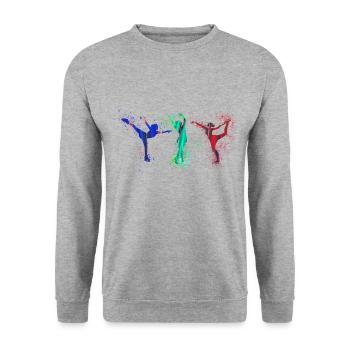 Patinage sur glace,Patinage artistique,Patineur artistique,Graffiti - Sweat-shirt Unisexe - gris chiné - Devant - Alina (178cm) & Michal (187cm)