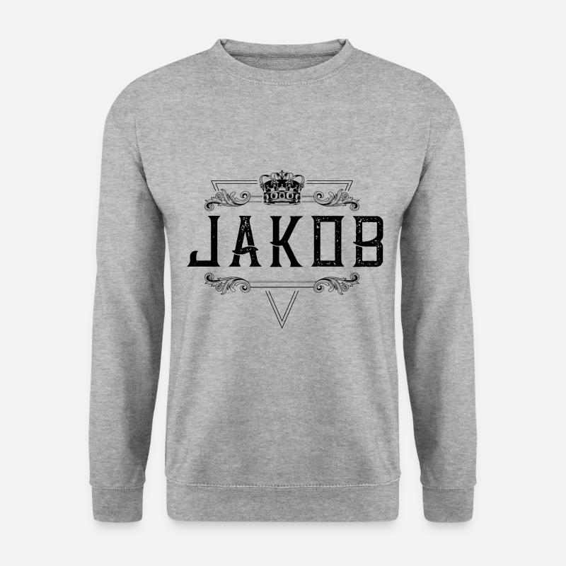 Jakob Name - Unisex Pullover - Weißgrau meliert