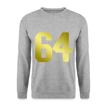 maillot numéro 64 - Sweat-shirt Unisexe - gris chiné - Devant - Alina (178cm) & Michal (187cm)