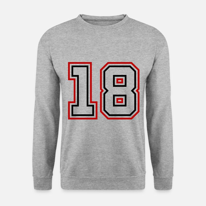 18 Zahl nummer - Unisex Pullover - Weißgrau meliert